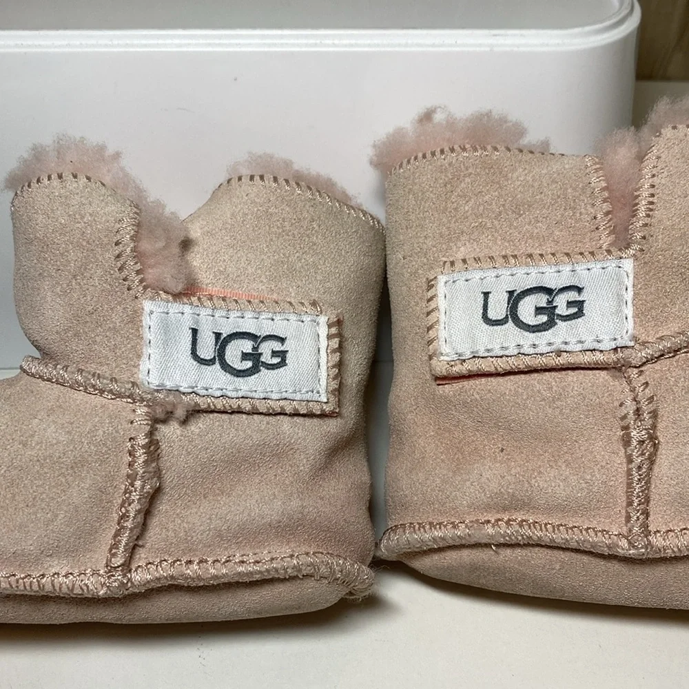 UGG Erin Pink Classic Baby Boot Size L 18-24 M Suede Sheepskin Lined 5202